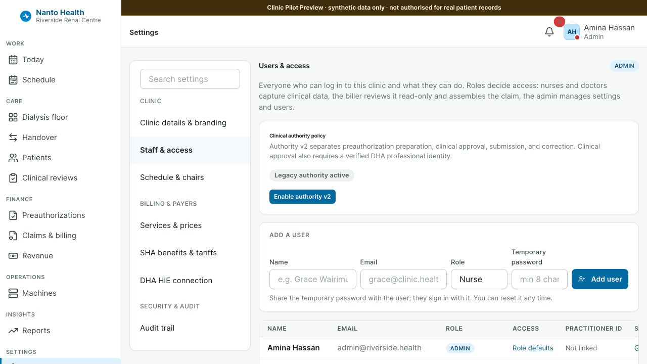 Users and access